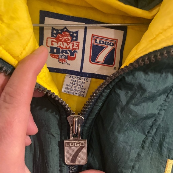 Vintage Logo 7 Green Bay Packers Puffer 90s Jacket - Picture 4 of 9